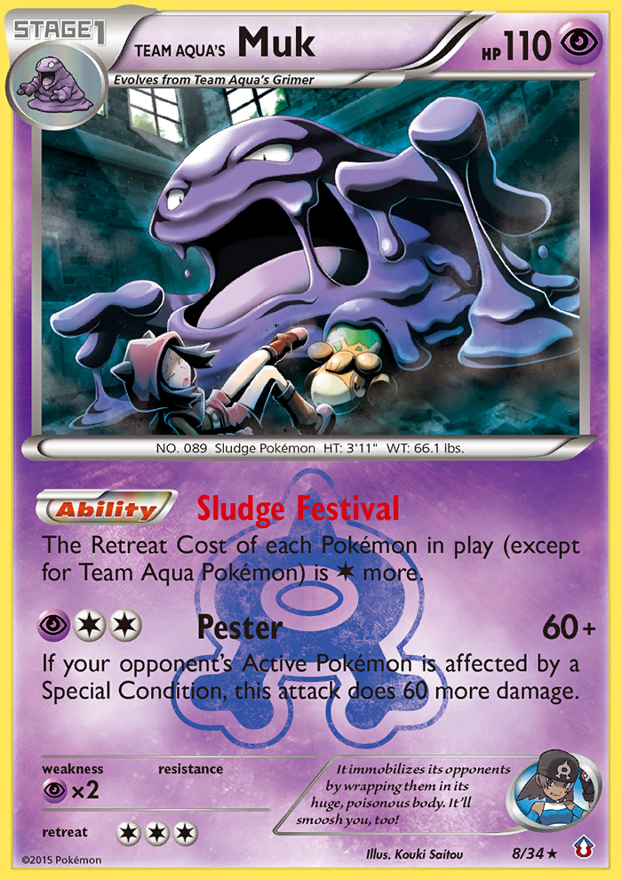 Team Aqua's Muk – Double Crisis 8/34 Pokémon card