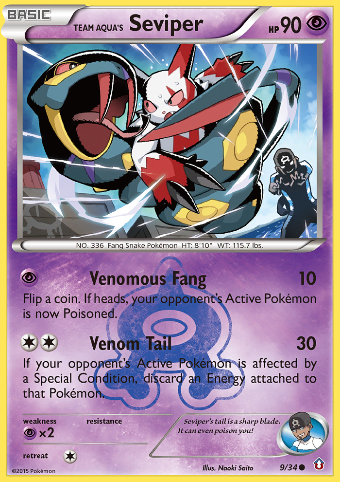 Team Aqua's Seviper – Double Crisis 9/34 Pokémon card
