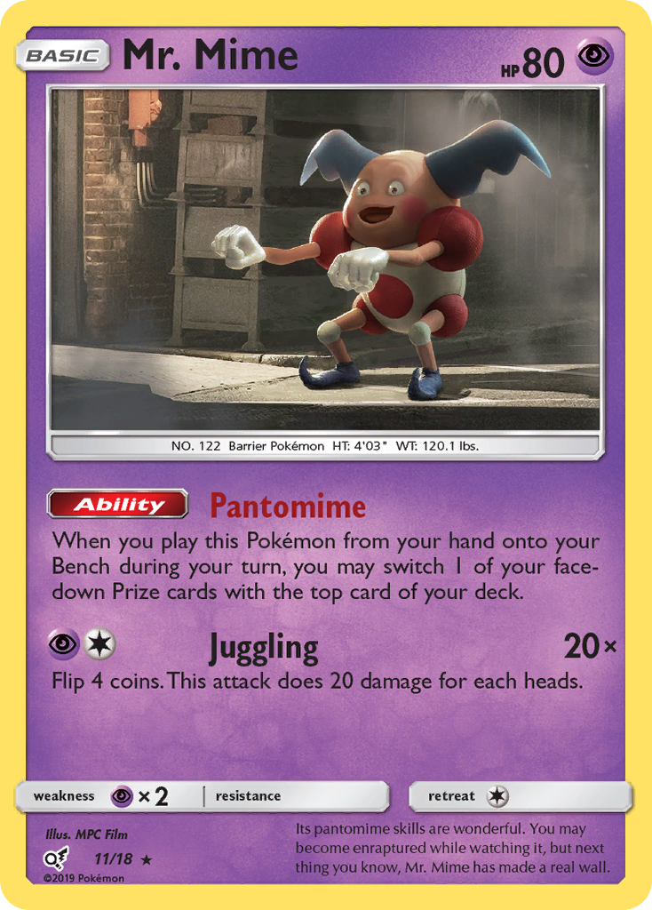 Mr. Mime – Detective Pikachu 11/18 Pokémon card