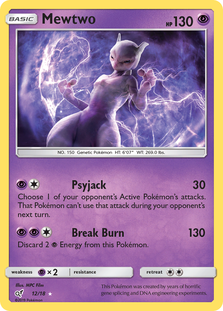 Mewtwo – Detective Pikachu 12/18 Pokémon card