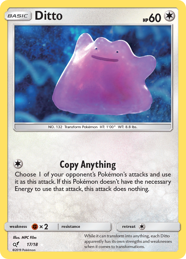 Ditto – Detective Pikachu 17/18 Pokémon card