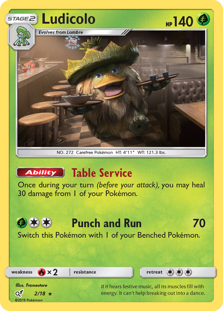 Ludicolo – Detective Pikachu 2/18 Pokémon card