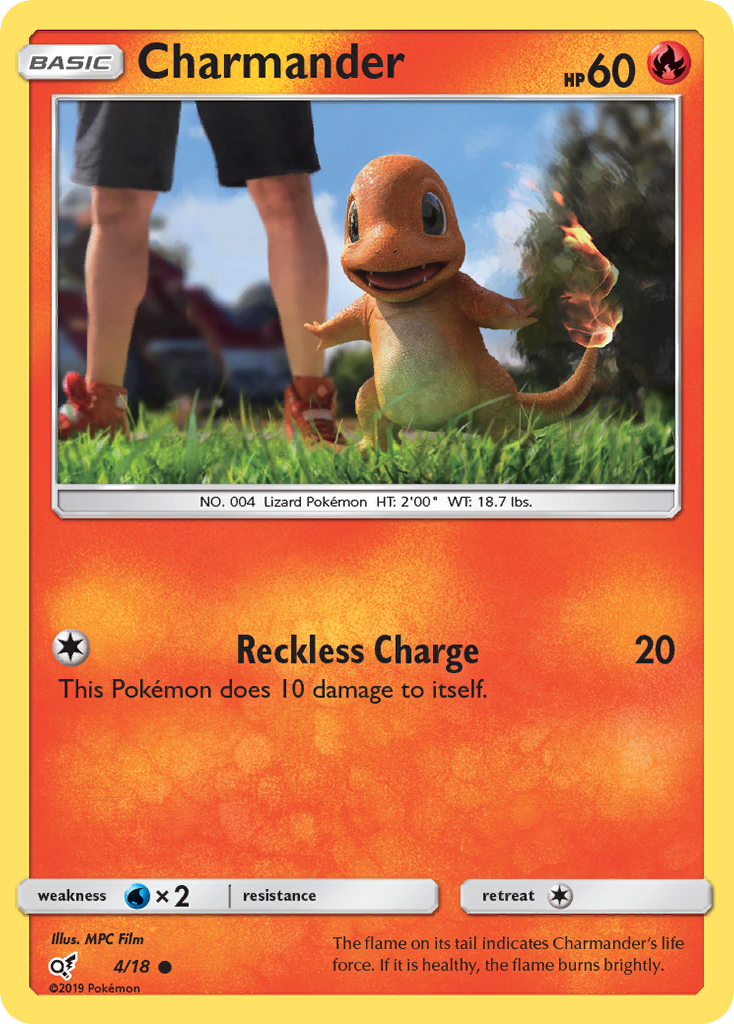 Charmander – Detective Pikachu 4/18 Pokémon card