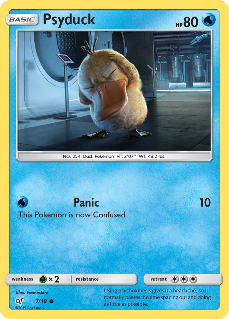Psyduck – Detective Pikachu 7/18 Pokémon card
