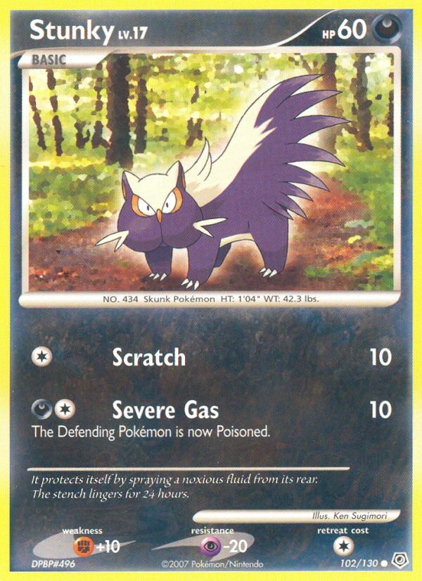 Stunky – Diamond & Pearl 102/130 Pokémon card