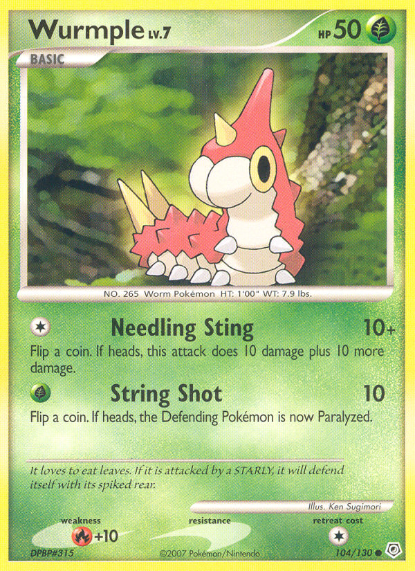 Wurmple – Diamond & Pearl 104/130 Pokémon card