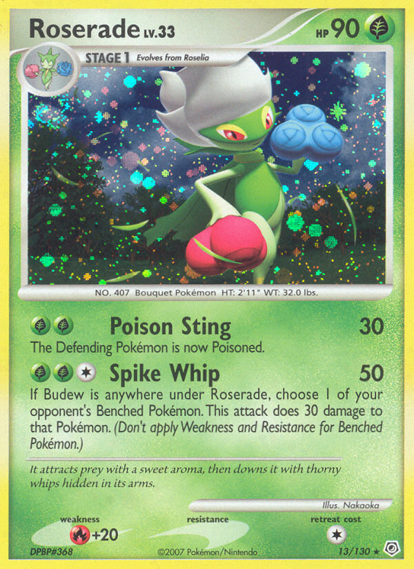 Roserade – Diamond & Pearl 13/130 Pokémon card