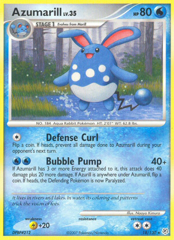 Azumarill – Diamond & Pearl 18/130 Pokémon card