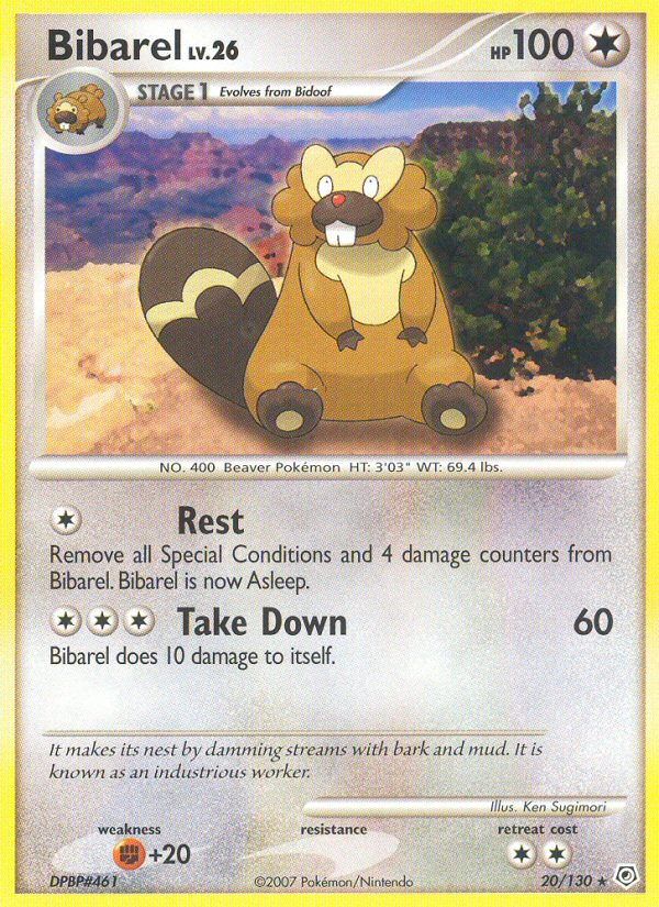 Bibarel – Diamond & Pearl 20/130 Pokémon card