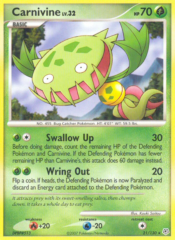 Carnivine – Diamond & Pearl 21/130 Pokémon card