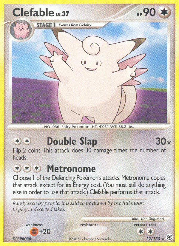 Clefable – Diamond & Pearl 22/130 Pokémon card
