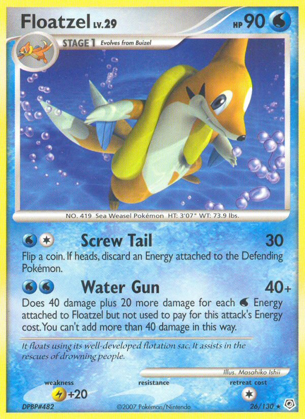 Floatzel – Diamond & Pearl 26/130 Pokémon card