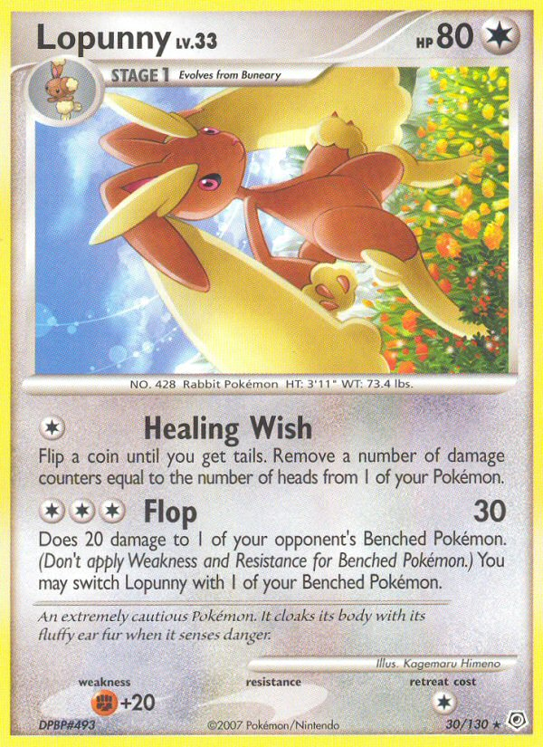 Lopunny – Diamond & Pearl 30/130 Pokémon card