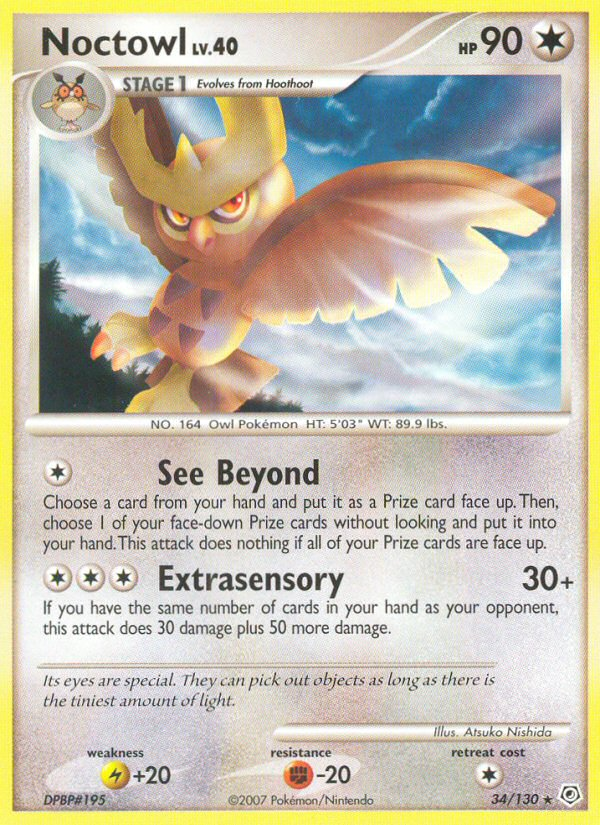 Noctowl – Diamond & Pearl 34/130 Pokémon card