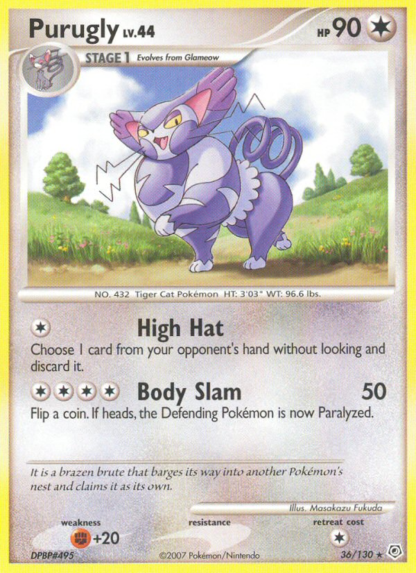 Purugly – Diamond & Pearl 36/130 Pokémon card