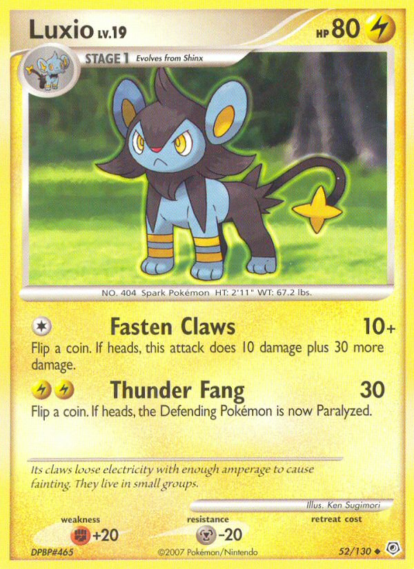 Luxio – Diamond & Pearl 52/130 Pokémon card
