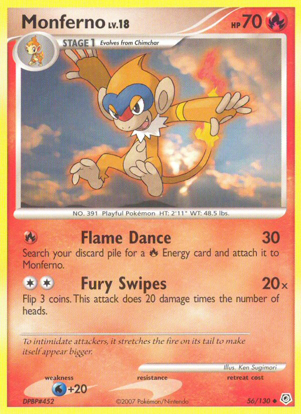 Monferno – Diamond & Pearl 56/130 Pokémon card