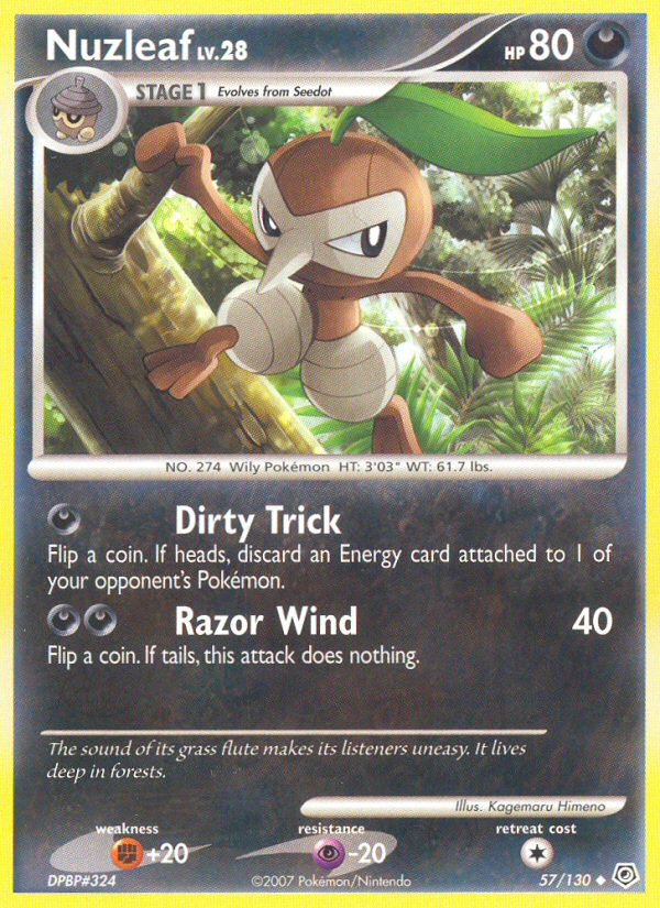 Nuzleaf – Diamond & Pearl 57/130 Pokémon card