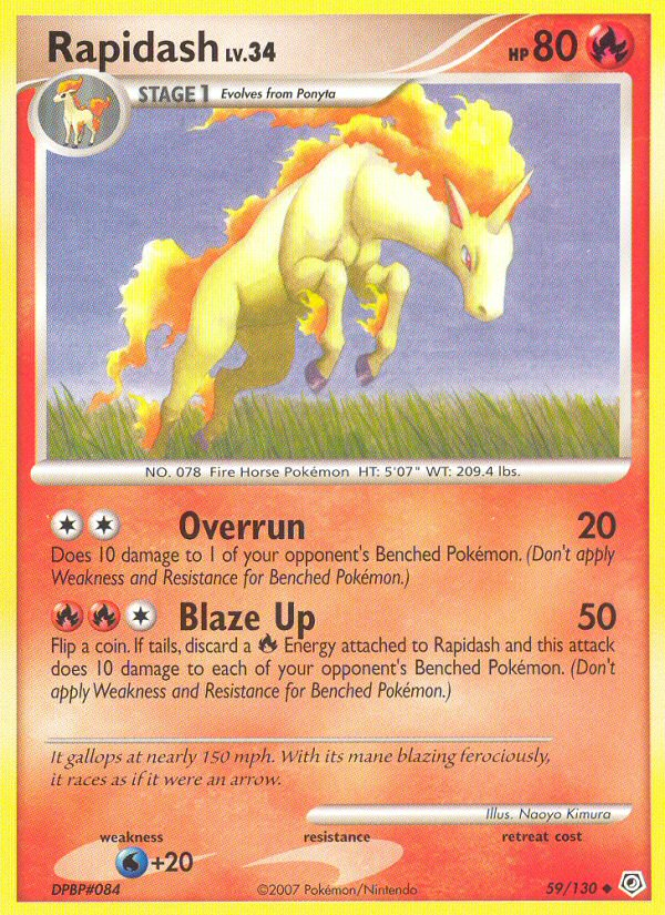 Rapidash – Diamond & Pearl 59/130 Pokémon card