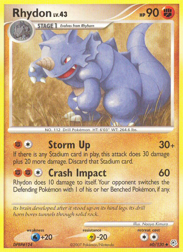 Rhydon – Diamond & Pearl 60/130 Pokémon card