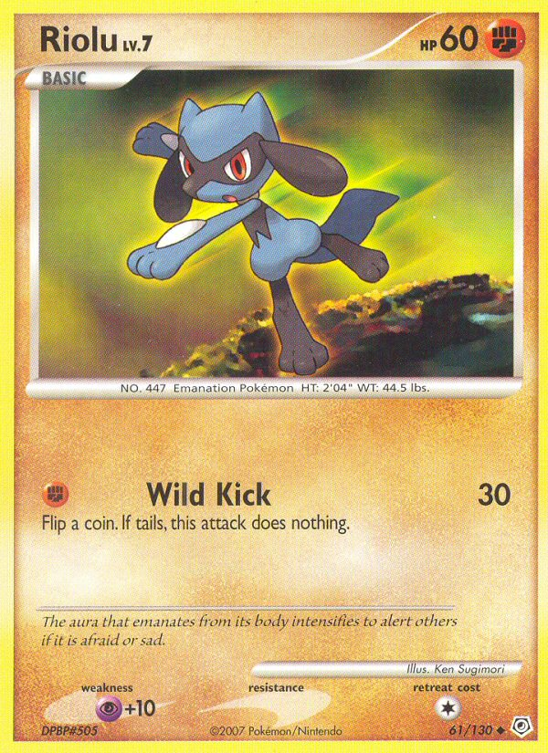 Riolu – Diamond & Pearl 61/130 Pokémon card