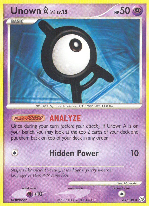 Unown [A] – Diamond & Pearl 65/130 Pokémon card