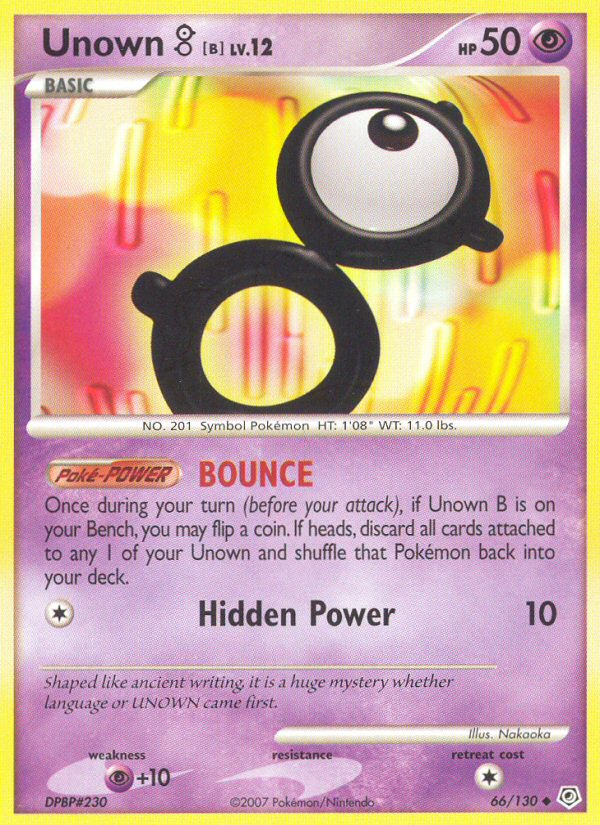 Unown [B] – Diamond & Pearl 66/130 Pokémon card