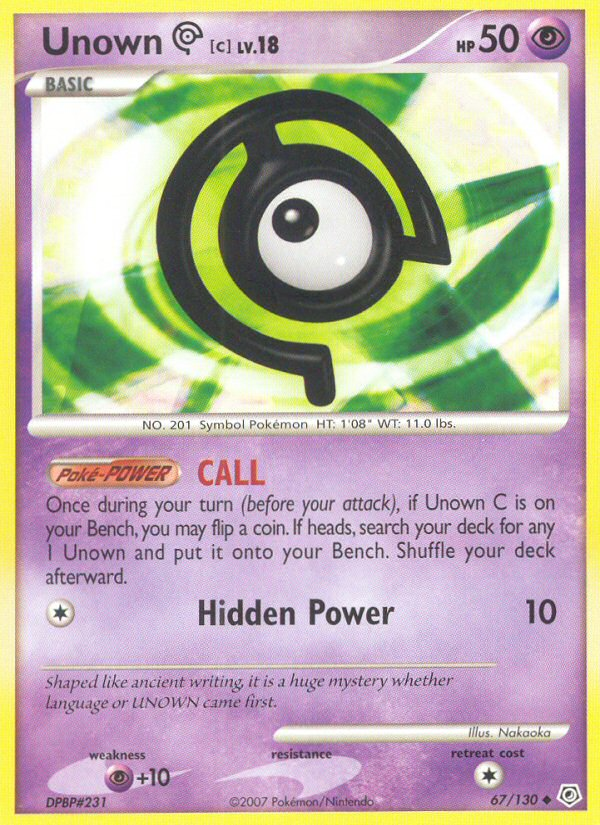 Unown [C] – Diamond & Pearl 67/130 Pokémon card