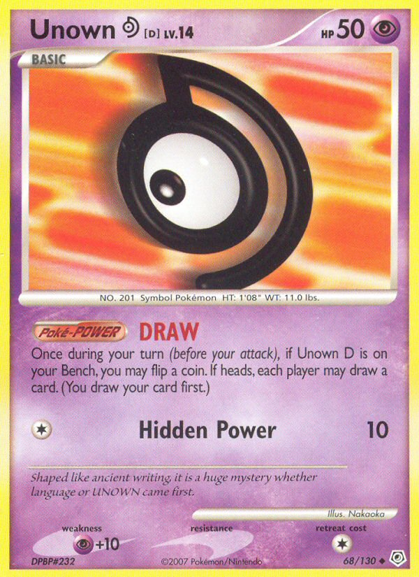 Unown [D] – Diamond & Pearl 68/130 Pokémon card