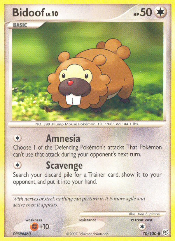 Bidoof – Diamond & Pearl 70/130 Pokémon card