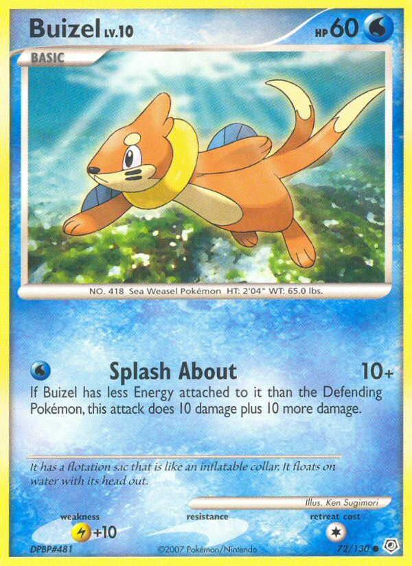 Buizel – Diamond & Pearl 72/130 Pokémon card