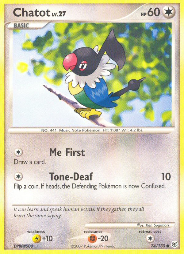 Chatot – Diamond & Pearl 74/130 Pokémon card