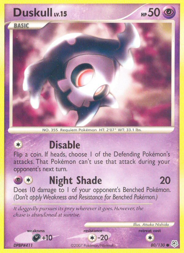 Duskull – Diamond & Pearl 80/130 Pokémon card