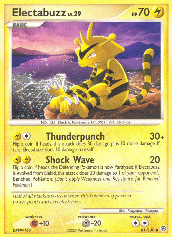 Electabuzz – Diamond & Pearl 81/130 Pokémon card