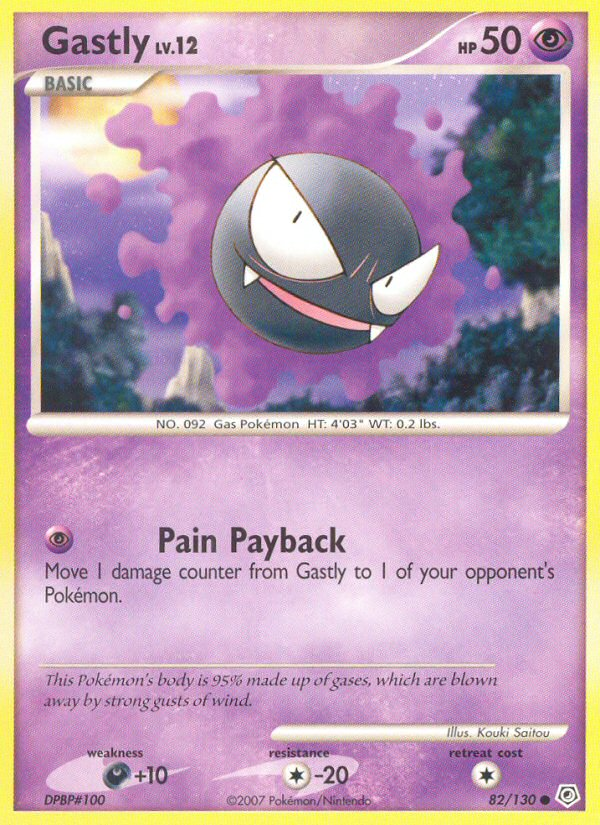 Gastly – Diamond & Pearl 82/130 Pokémon card