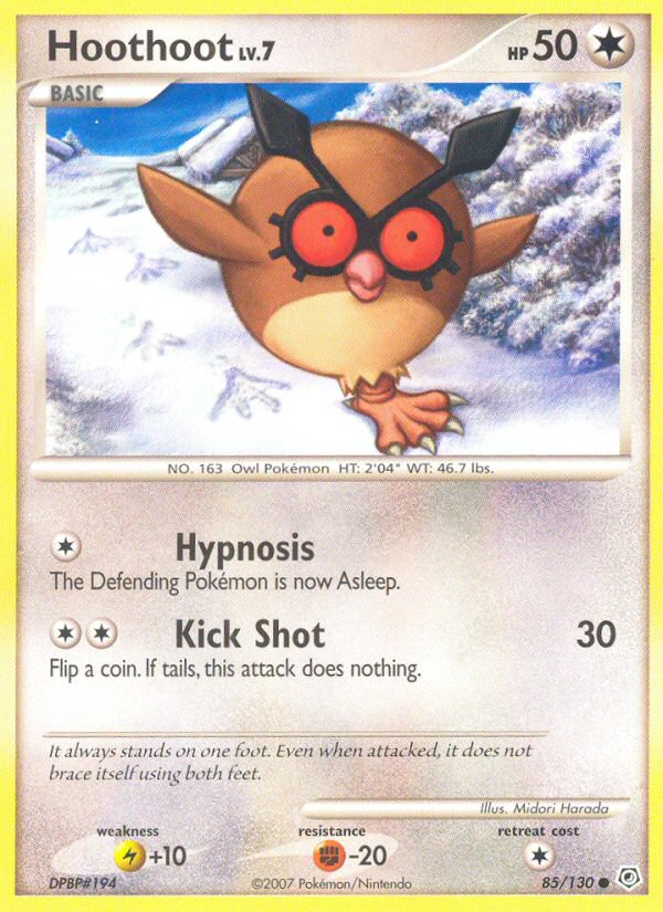 Hoothoot – Diamond & Pearl 85/130 Pokémon card
