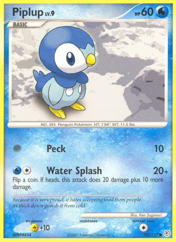 Piplup – Diamond & Pearl 93/130 Pokémon card