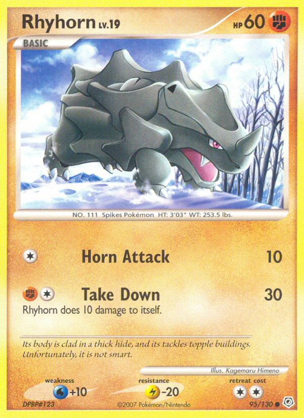 Rhyhorn – Diamond & Pearl 95/130 Pokémon card