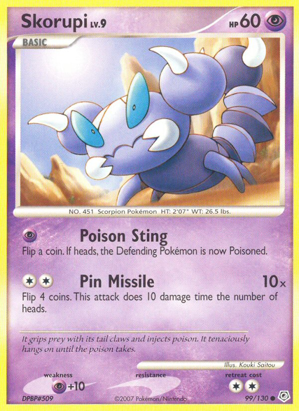 Skorupi – Diamond & Pearl 99/130 Pokémon card
