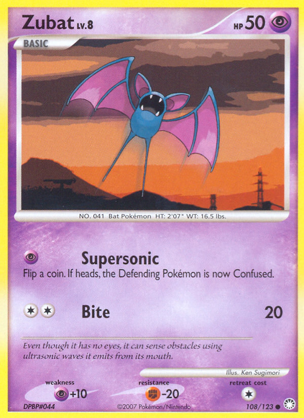 Zubat – Mysterious Treasures 108/123 Pokémon card