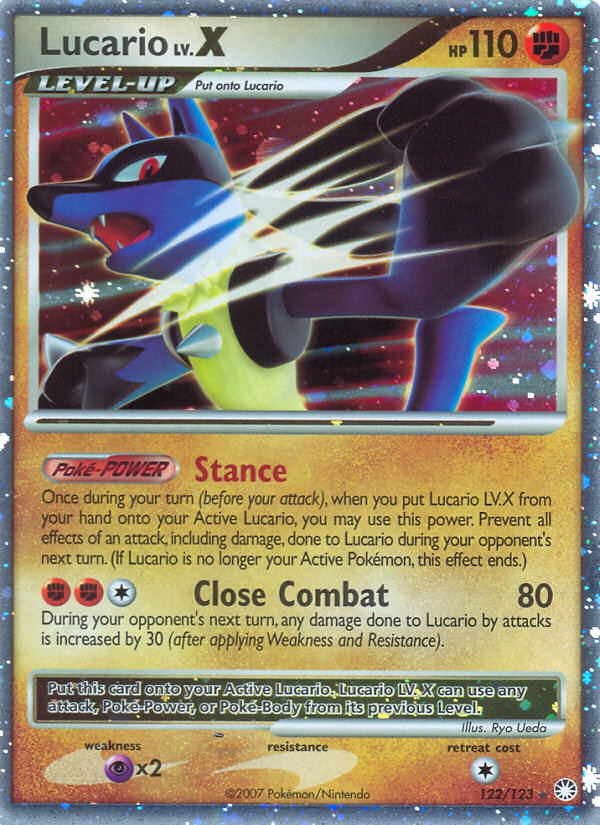 Lucario LV.X – Mysterious Treasures 122/123 Pokémon card