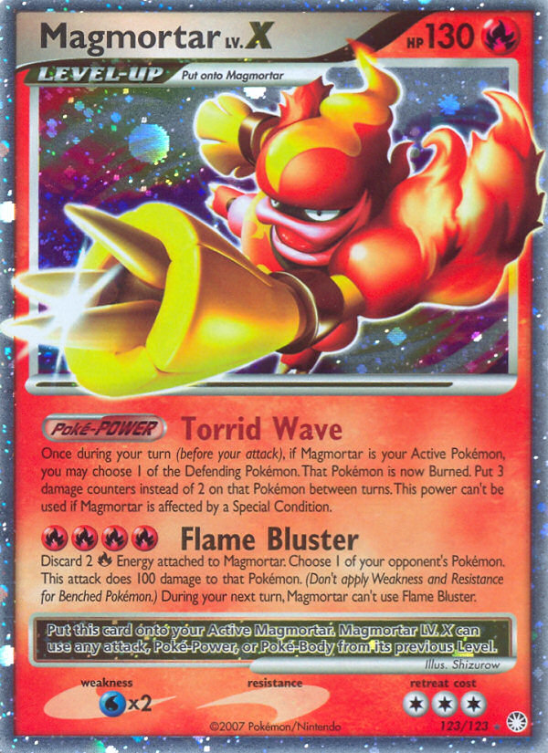 Magmortar LV.X – Mysterious Treasures 123/123 Pokémon card