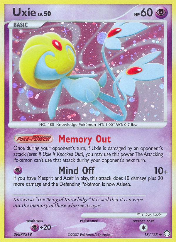 Uxie – Mysterious Treasures 18/123 Pokémon card