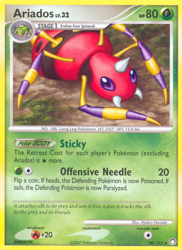 Ariados – Mysterious Treasures 20/123 Pokémon card