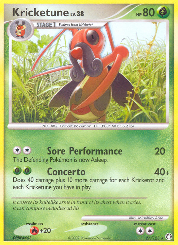 Kricketune – Mysterious Treasures 27/123 Pokémon card