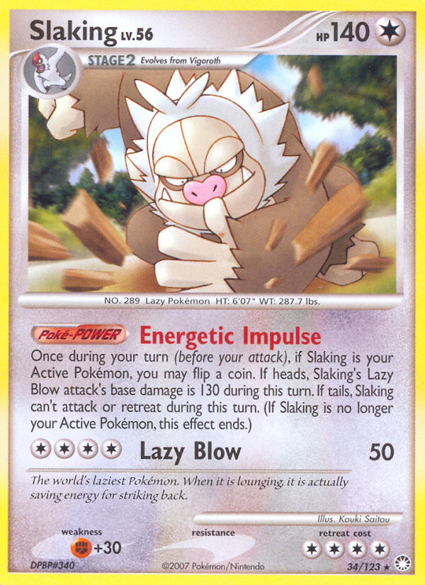Slaking – Mysterious Treasures 34/123 Pokémon card