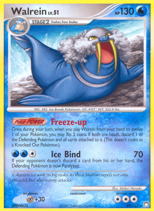 Walrein – Mysterious Treasures 39/123 Pokémon card