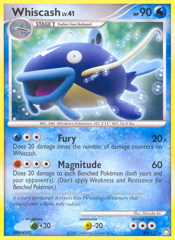 Whiscash – Mysterious Treasures 40/123 Pokémon card