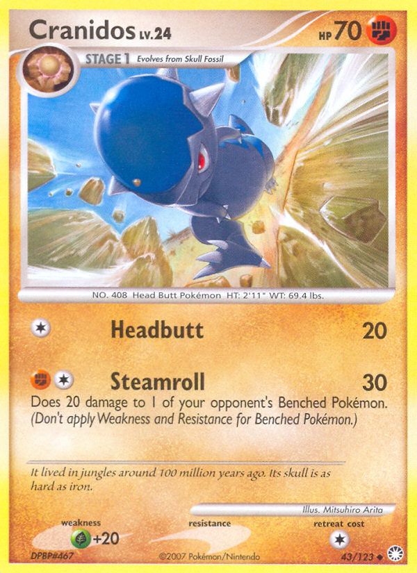 Cranidos – Mysterious Treasures 43/123 Pokémon card