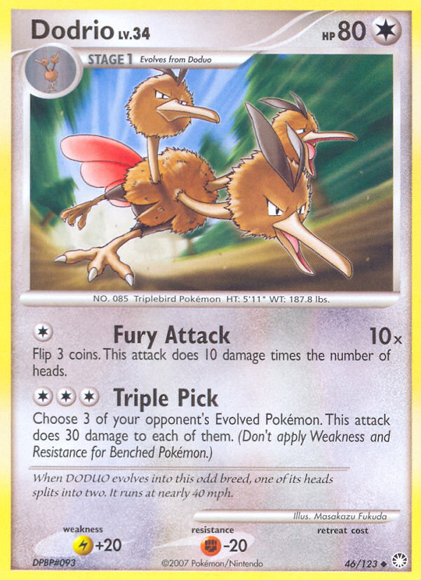 Dodrio – Mysterious Treasures 46/123 Pokémon card